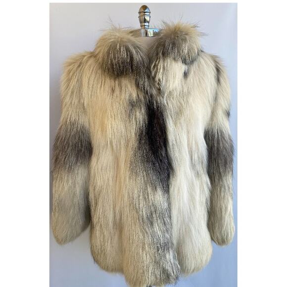 Exquisite Marble Fox Fur Coat sz Medium Large - Picture 6 of 6